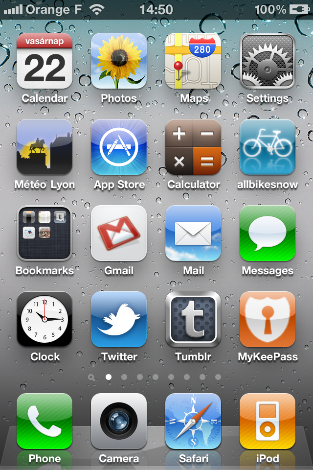 iPhone 4 home screen